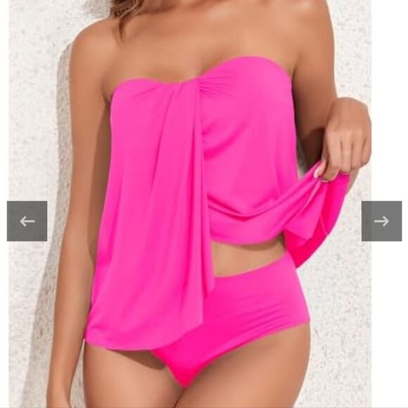 Tempt Me Two Piece Hot Pink Women's High Waist Bottom sz M - Picture 3 of 13